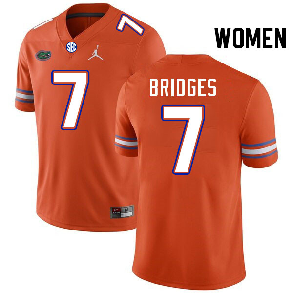 Women #7 Trikweze Bridges Florida Gators College Football Jerseys Stitched-Orange